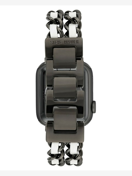 Steve Madden Női Steve Madden acél és vegán bőr szíj Apple Watch-hoz 38/40/41mm, WS/1001BKWT424445