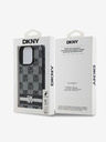 DKNY PU Leather Checkered Pattern and Stripe iPhone 16 Pro Black Telefontok