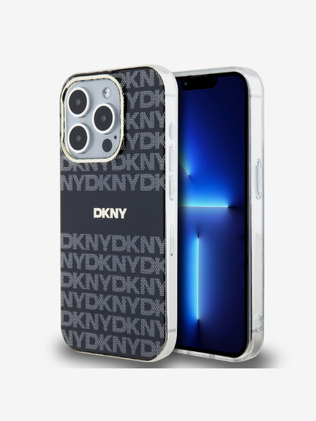 DKNY PC/TPU ismétlődő mintás tonális csíkos Magsafe hátlap iPhone 13 Pro fekete DKNY fekete DKNY