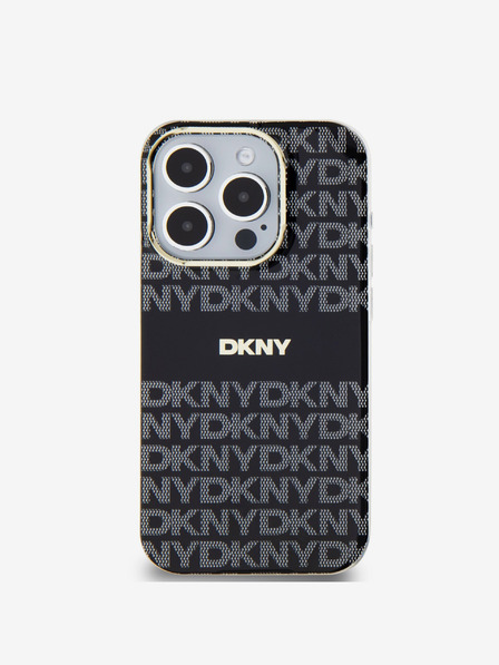 DKNY PC/TPU ismétlődő mintás tonális csíkos Magsafe hátlap iPhone 13 Pro fekete DKNY fekete DKNY