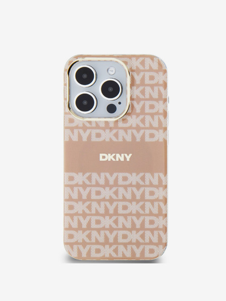 DKNY PC/TPU ismétlődő mintás tonális csíkos Magsafe hátlap az iPhone 14 Pro Max rózsaszín DKNY számára
