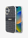 DKNY Repeat Pattern Tonal Stripe Magsafe iPhone 16 Black Telefontok