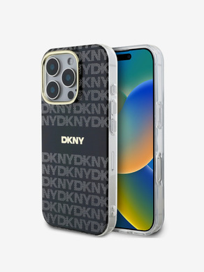 DKNY Repeat Pattern Tonal Stripe Magsafe iPhone 16 Pro Black Telefontok