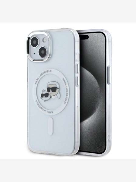 Karl Lagerfeld Karl Lagerfeld IML K&CH fejek fémkeretes MagSafe hátlap az iPhone 13 készülékhez Átlátszó