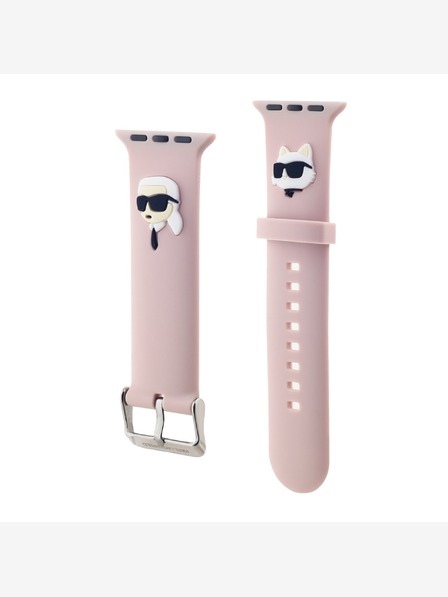 Karl Lagerfeld Karl Lagerfeld Karl és Choupette Head NFT szíj Apple Watch 42/44/45/46/49 rózsaszínű órához
