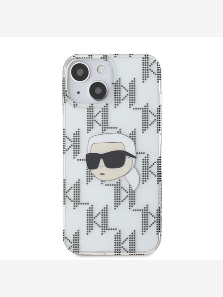 Karl Lagerfeld Karl Lagerfeld IML galvanizált Karl Head hátlap iPhone 15 készülékhez átlátszó átlátszó