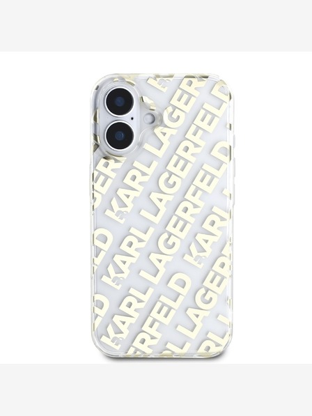 Karl Lagerfeld Karl Lagerfeld IML galvanizált ismétlődő logó hátlapi borító iPhone 16-hoz Arany