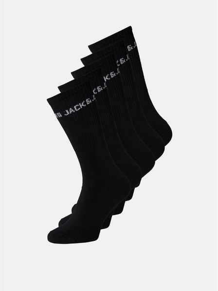 Jack & Jones Öt pár fekete Jack & Jones zokni készlet