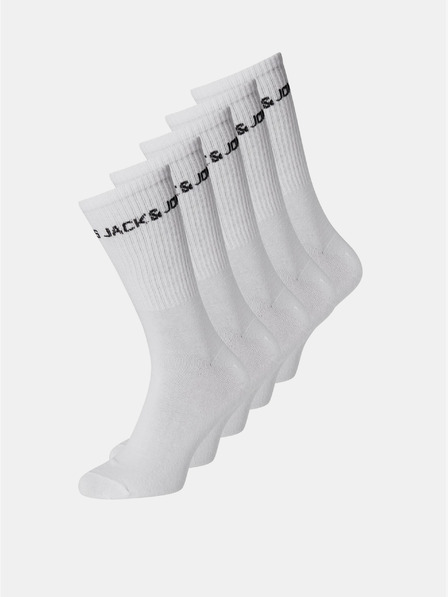 Jack & Jones Öt pár fehér Jack & Jones zokni készlet