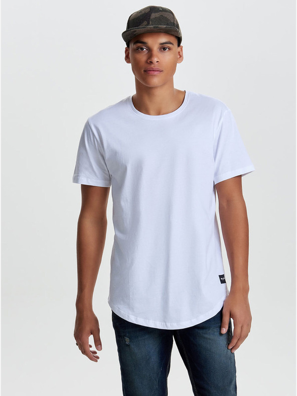 ONLY & SONS Fehér alap póló ONLY & SONS Matt