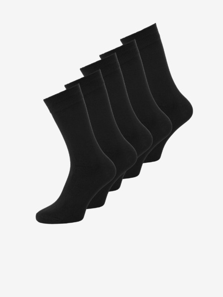 Jack & Jones Öt pár fekete Jack & Jones Basic Bambusz zokni készlet