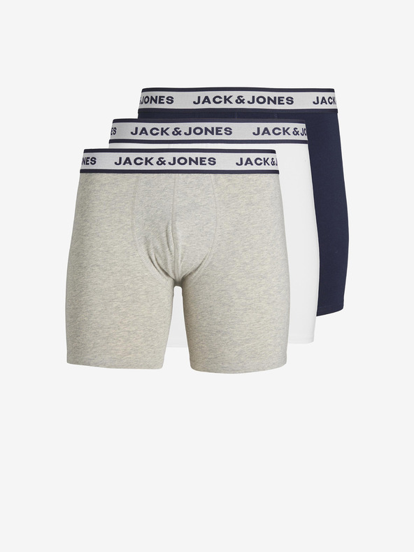 Jack & Jones Három darabos férfi boxeralsó készlet világosszürke, fehér és sötétkék színben Jack & Jones Solid