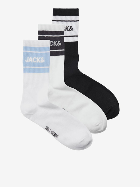 Jack & Jones Három pár férfi zokni fehér és fekete Jack & Jones zokniból álló készlet