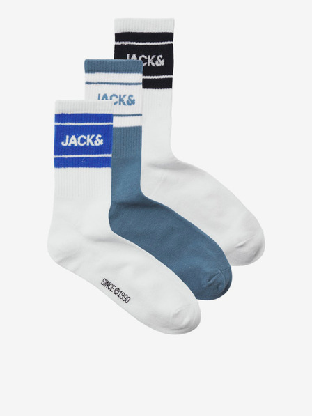 Jack & Jones Három pár férfi zokni fehér és kék színben Jack & Jones