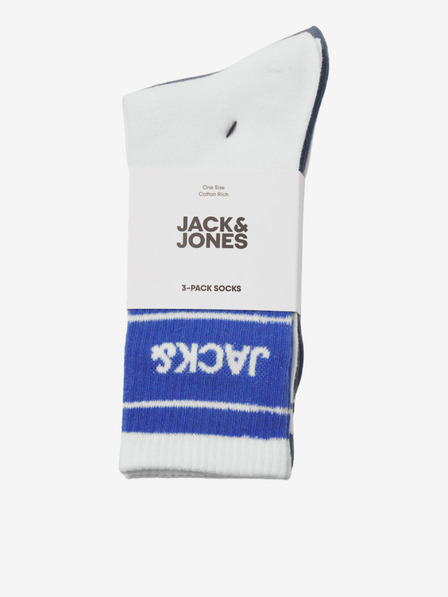 Jack & Jones Három pár férfi zokni fehér és kék színben Jack & Jones