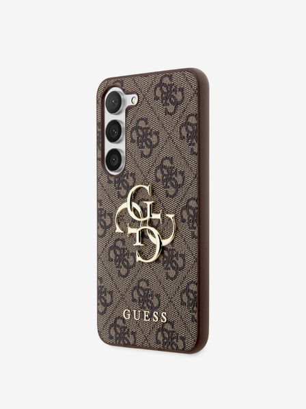 Guess Guess PU 4G fém logós fém hátlap Samsung Galaxy S23-hoz Barna