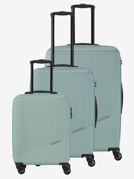 Travelite Három darabos Travelite Bali S,M,L menta világoszöld bőrönd készlet