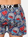 Styx Piros és kék színű, mintás férfi rövidnadrág Styx
