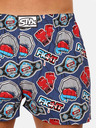 Styx Piros és kék színű, mintás férfi rövidnadrág Styx