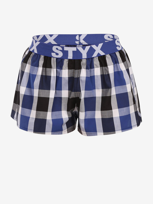 Styx Fekete és kék Styx női kockás rövidnadrág