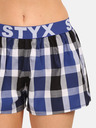 Styx Három női kockás rövidnadrágból álló készlet sötétkék, kék és piros színben Styx