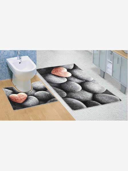 Bellatex Fürdőszoba és WC szőnyeg Sötét kövek 3D Bellatex