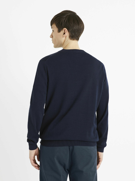 Celio Sötétkék férfi basic pulóver Celio Decotonv