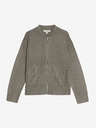 Marks & Spencer Marks & Spencer barna texturált kerek nyakú Bomber stílusú kötött kardigán