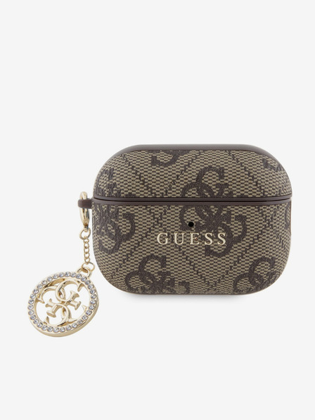 Guess 4G Script PC/PU Charm Pouzdro pro AirPods Pro 2 Brown Tok