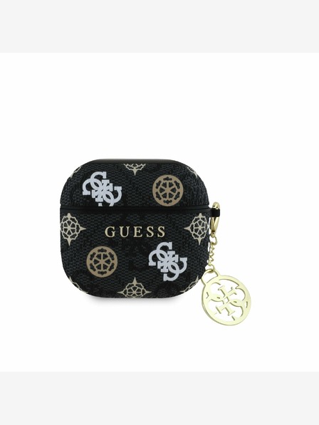 Guess PU 4G Peony Charm Pouzdro pro AirPods 4 Black Tok