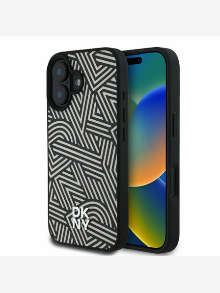DKNY DKNY PU bőr Crosswalk Pattern Magsafe hátlap iPhone 16 Elefántcsont iPhone 16 Pro Pro Pro borító