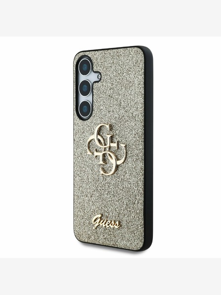 Guess Guess PU Fixed Glitter 4G fém logós hátlap Samsung Galaxy S25 készülékhez Arany