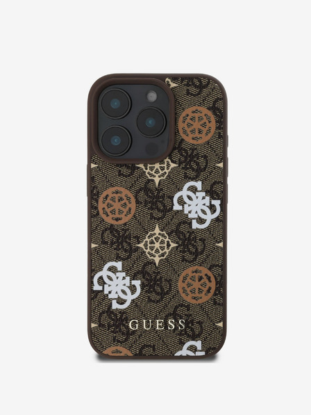 Guess Guess PU 4G bazsarózsa MagSafe hátlap iPhone 16 Pro készülékhez Barna