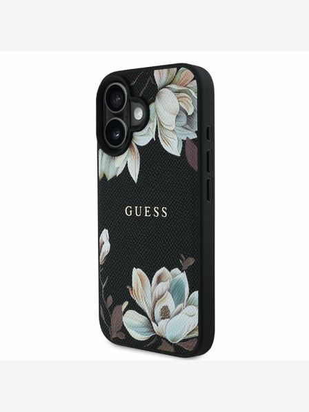 Guess Guess PU szemcsés Magnolia MagSafe hátlap iPhone 16-hoz Fekete