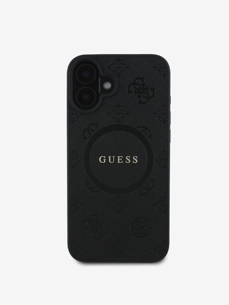 Guess Guess Sáfrányos pünkösdi bélyeg MagSafe hátlap iPhone 16 készülékhez Fekete