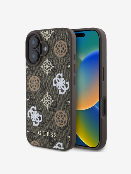 Guess Guess PU 4G bazsarózsa MagSafe hátlap iPhone 16-hoz Barna barna