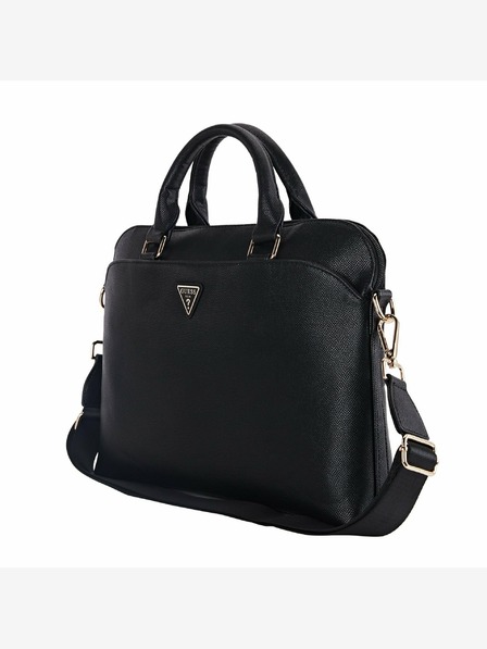 Guess Guess PU szemcsés háromszög logós notebook táska 15/16" fekete