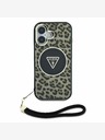 Guess Guess IML Leopárd Leopárd háromszög logós pántos MagSafe hátlap iPhone 16-hoz Barna