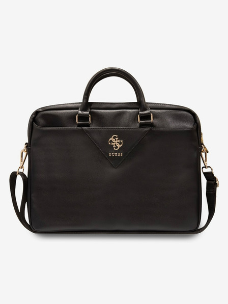 Guess Guess PU szemcsés 4G fém logós notebook táska 15/16" fekete