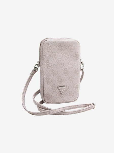 Guess PU 4G Triangle Logo Taška na Telefon se Zipem Pink Telefontok