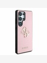 Guess Guess PU szemcsés 4G fém logós hátlap a Samsung Galaxy S25 Ultra rózsaszínhez