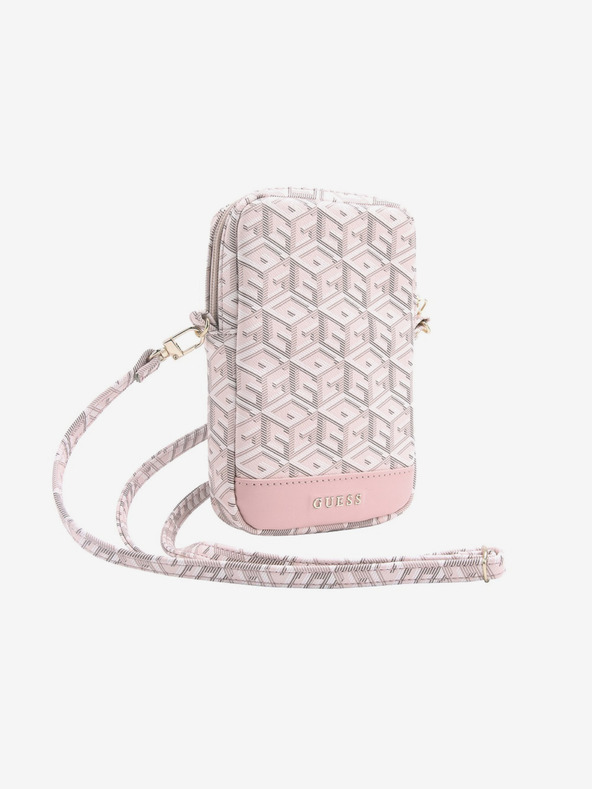 Guess PU G Cube Taška na Telefon se Zipem Pink Telefontok Lila akciós termékkép 1