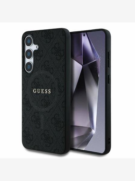 Guess PU Leather 4G Colored Ring MagSafe Zadní Kryt pro Samsung Galaxy S25 Black Telefontok