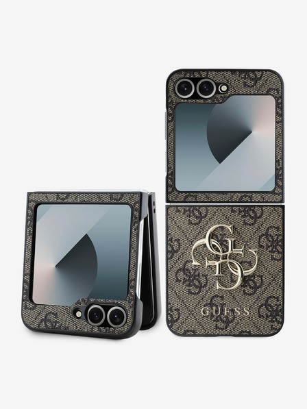 Guess Guess PU 4G fém logós hátlap a Samsung Galaxy Z Flip 6-hoz Barna