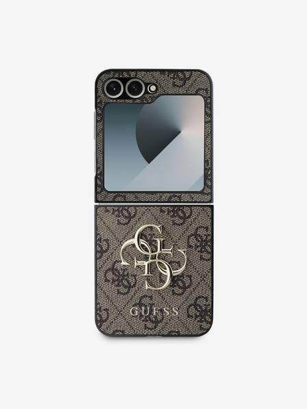 Guess Guess PU 4G fém logós hátlap a Samsung Galaxy Z Flip 6-hoz Barna