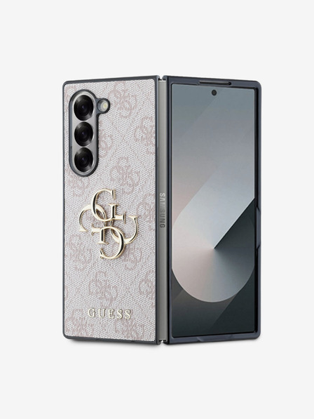 Guess Guess PU 4G fém logós fém hátlap Samsung Galaxy Z Fold 6 rózsaszín