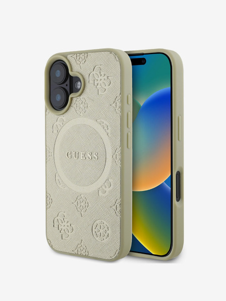 Guess Guess Saffiano bazsarózsa bélyeg MagSafe hátlap iPhone 16-hoz Arany