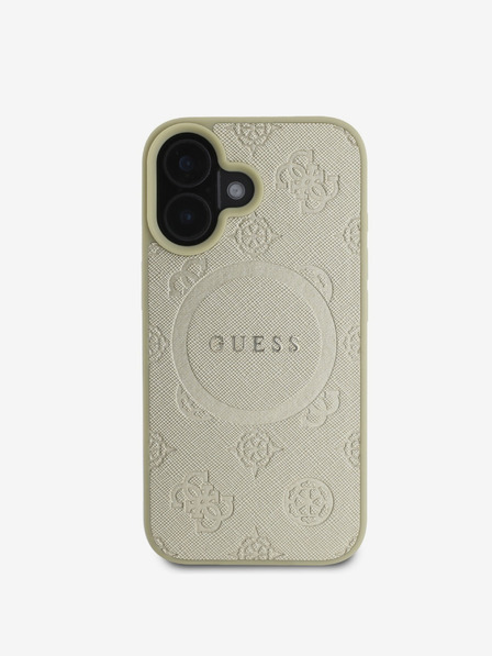 Guess Guess Saffiano bazsarózsa bélyeg MagSafe hátlap iPhone 16-hoz Arany