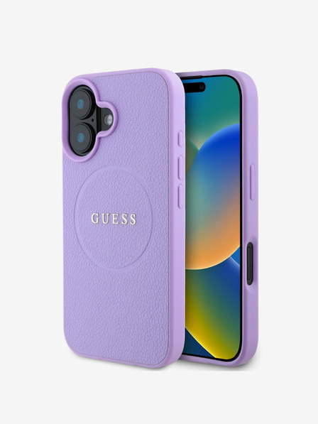 Guess Guess PU szemcsés klasszikus logós MagSafe hátlap iPhone 16-hoz Lila