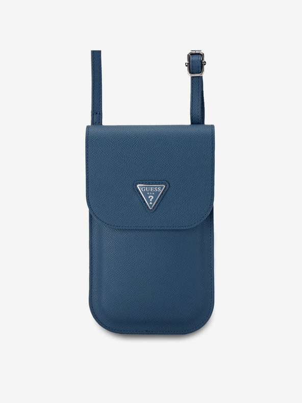 Guess PU Grained Triangle Logo Taška na Telefon Blue Telefontok Lila akciós termékkép 1